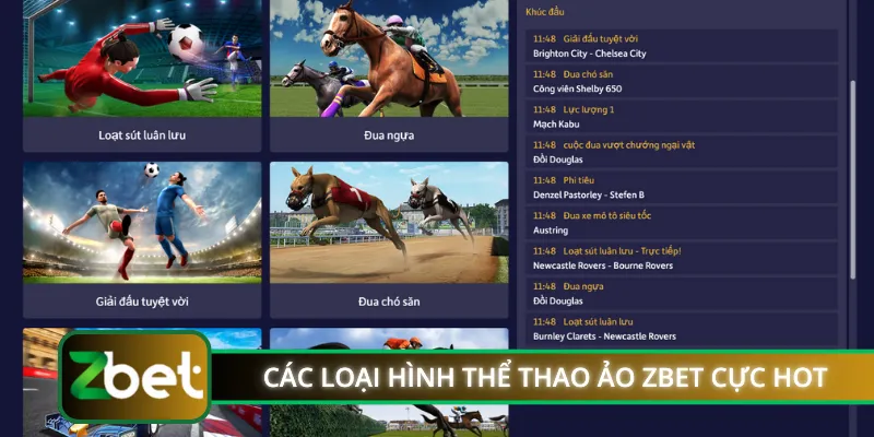 Các loại hình thể thao ảo ZBET cực hot