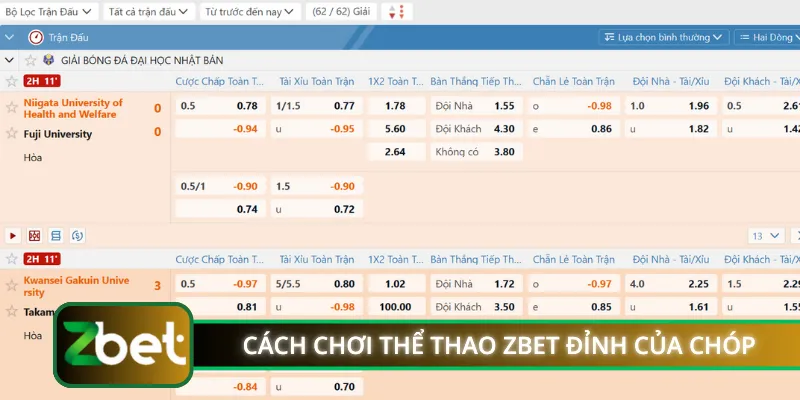 Cách chơi thể thao ZBET đỉnh của chóp