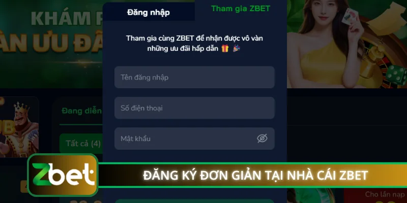 Đăng ký đơn giản tại nhà cái ZBET